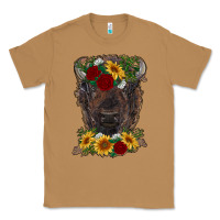 Toasted Coconut bison face with flowers Classic Tee - RanaPortraitStore