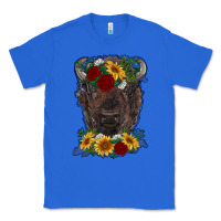 True Royal bison face with flowers Classic Tee - RanaPortraitStore