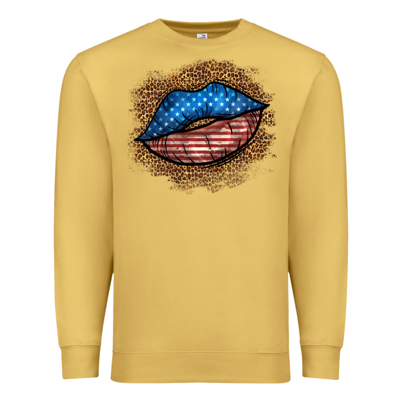 Western 4 Of July Lips Premium Sweatshirt by BundleAndBundleShop | Teevron