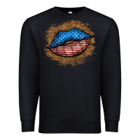 Black western 4 of july lips Premium Sweatshirt - BundleAndBundleShop