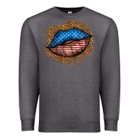 Charcoal Heather western 4 of july lips Premium Sweatshirt - BundleAndBundleShop