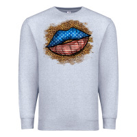 Heather Grey western 4 of july lips Premium Sweatshirt - BundleAndBundleShop