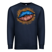 Navy western 4 of july lips Premium Sweatshirt - BundleAndBundleShop