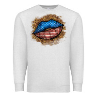 Oatmeal Heather western 4 of july lips Premium Sweatshirt - BundleAndBundleShop