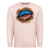 Pale Pink western 4 of july lips Premium Sweatshirt - BundleAndBundleShop