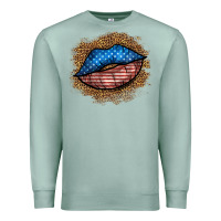 Seafoam western 4 of july lips Premium Sweatshirt - BundleAndBundleShop