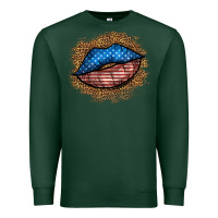Sports Green western 4 of july lips Premium Sweatshirt - BundleAndBundleShop
