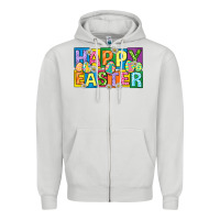 Dove Grey happy easter with eggs Zipper Hoodie - Neo Western