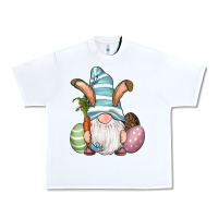 White Easter Bunny Gnomes with Egg and Carrot Urban Heavy Tee - RanaPortraitStore