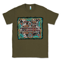 Army Green aztec background with gemstone and cowhide Classic Tee - RanaPortraitStore
