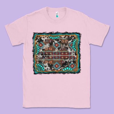 Aztec Background With Gemstone And Cowhide Classic Tee Designed By Ranaportraitstore