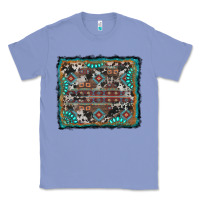 Colony Blue aztec background with gemstone and cowhide Classic Tee - RanaPortraitStore