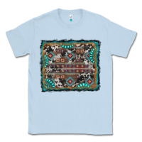 Dusty Blue aztec background with gemstone and cowhide Classic Tee - RanaPortraitStore
