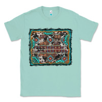 Seafoam aztec background with gemstone and cowhide Classic Tee - RanaPortraitStore