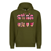 Army Green custom name valentine's day school pencils Premium Hoodie - MaliasSmallBusiness