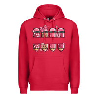 Cardinal custom name valentine's day school pencils Premium Hoodie - MaliasSmallBusiness
