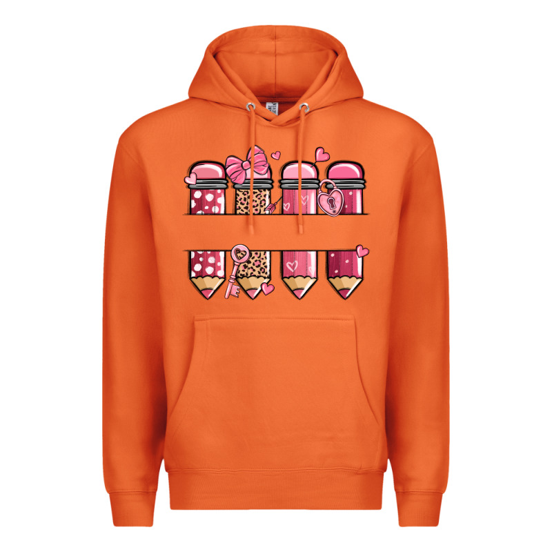 Custom Name Valentine's Day School Pencils Premium Hoodie by MaliasSmallBusiness | Teevron