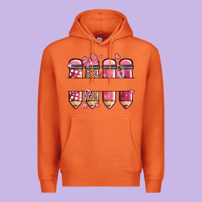 Custom Name Valentine's Day School Pencils Premium Hoodie Designed By Maliassmallbusiness
