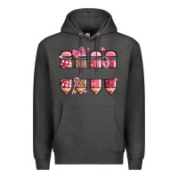 Charcoal Heather custom name valentine's day school pencils Premium Hoodie - MaliasSmallBusiness