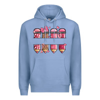 Colony Blue custom name valentine's day school pencils Premium Hoodie - MaliasSmallBusiness
