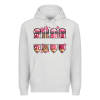 Dove Grey custom name valentine's day school pencils Premium Hoodie - MaliasSmallBusiness