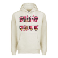 Oatmeal Heather custom name valentine's day school pencils Premium Hoodie - MaliasSmallBusiness