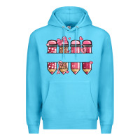 Ocean Blue custom name valentine's day school pencils Premium Hoodie - MaliasSmallBusiness