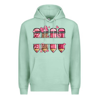 Seafoam custom name valentine's day school pencils Premium Hoodie - MaliasSmallBusiness