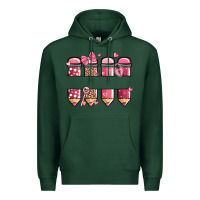 Sports Green custom name valentine's day school pencils Premium Hoodie - MaliasSmallBusiness