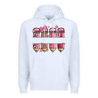 White custom name valentine's day school pencils Premium Hoodie - MaliasSmallBusiness