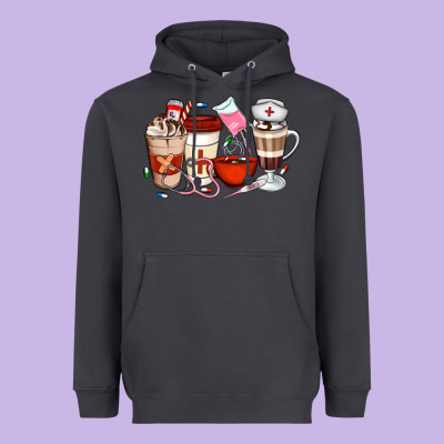 Nurse Coffee Cups Heavyweight Hoodie Designed By Artiststas