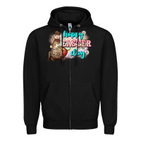 Black Happy Easter Day rodeo Easter Day Zipper Hoodie - CowGirlArtShop