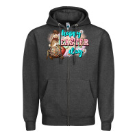 Charcoal Heather Happy Easter Day rodeo Easter Day Zipper Hoodie - CowGirlArtShop