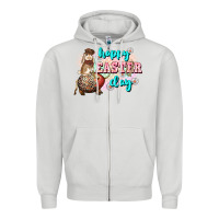 Dove Grey Happy Easter Day rodeo Easter Day Zipper Hoodie - CowGirlArtShop
