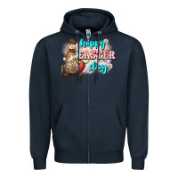 Navy Happy Easter Day rodeo Easter Day Zipper Hoodie - CowGirlArtShop