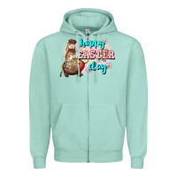 Seafoam Happy Easter Day rodeo Easter Day Zipper Hoodie - CowGirlArtShop
