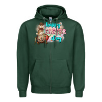Sports Green Happy Easter Day rodeo Easter Day Zipper Hoodie - CowGirlArtShop