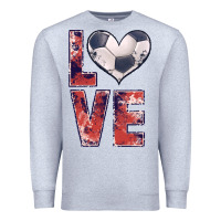 Heather Grey soccer love Premium Sweatshirt - JahusDesignShop