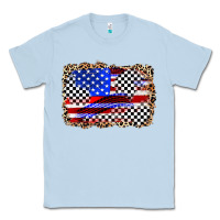 Dusty Blue race american flag Classic Tee - Zillion Design Studio
