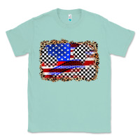 Seafoam race american flag Classic Tee - Zillion Design Studio