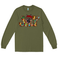Army Green german shepherd christmas joy Long Sleeve Tee - RanaPortraitStore