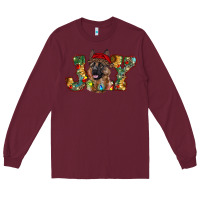 Burgundy german shepherd christmas joy Long Sleeve Tee - RanaPortraitStore