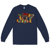 Navy german shepherd christmas joy Long Sleeve Tee - RanaPortraitStore