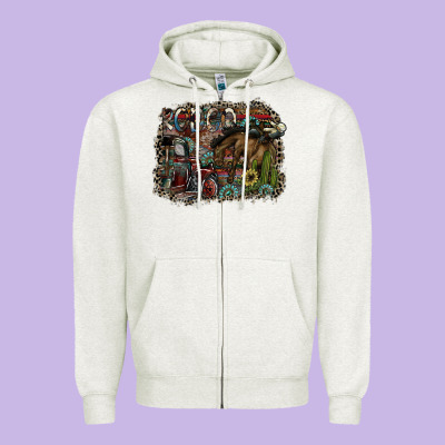 Rodeo Zipper Hoodie Designed By Sublimationcraftshop