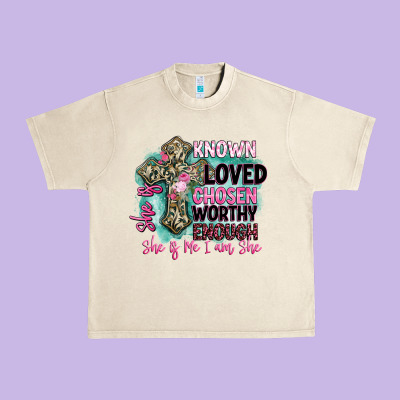 She Is Loved Urban Heavy Tee Designed By Barkaloodesign
