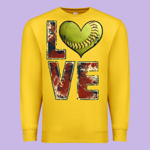 Softball Love Premium Sweatshirt Designed By Jahusdesignshop