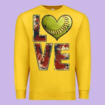 Softball Love Premium Sweatshirt Designed By Jahusdesignshop