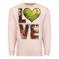 Pale Pink softball love Premium Sweatshirt - JahusDesignShop
