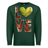 Sports Green softball love Premium Sweatshirt - JahusDesignShop