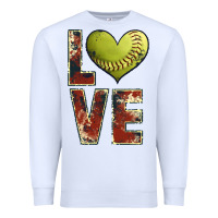 White softball love Premium Sweatshirt - JahusDesignShop